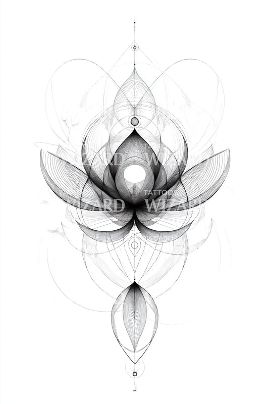 Sacred Geometry Lotus Tattoo Design