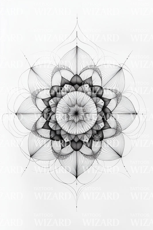 Design de Tatuagem Mandala de Geometria Sagrada