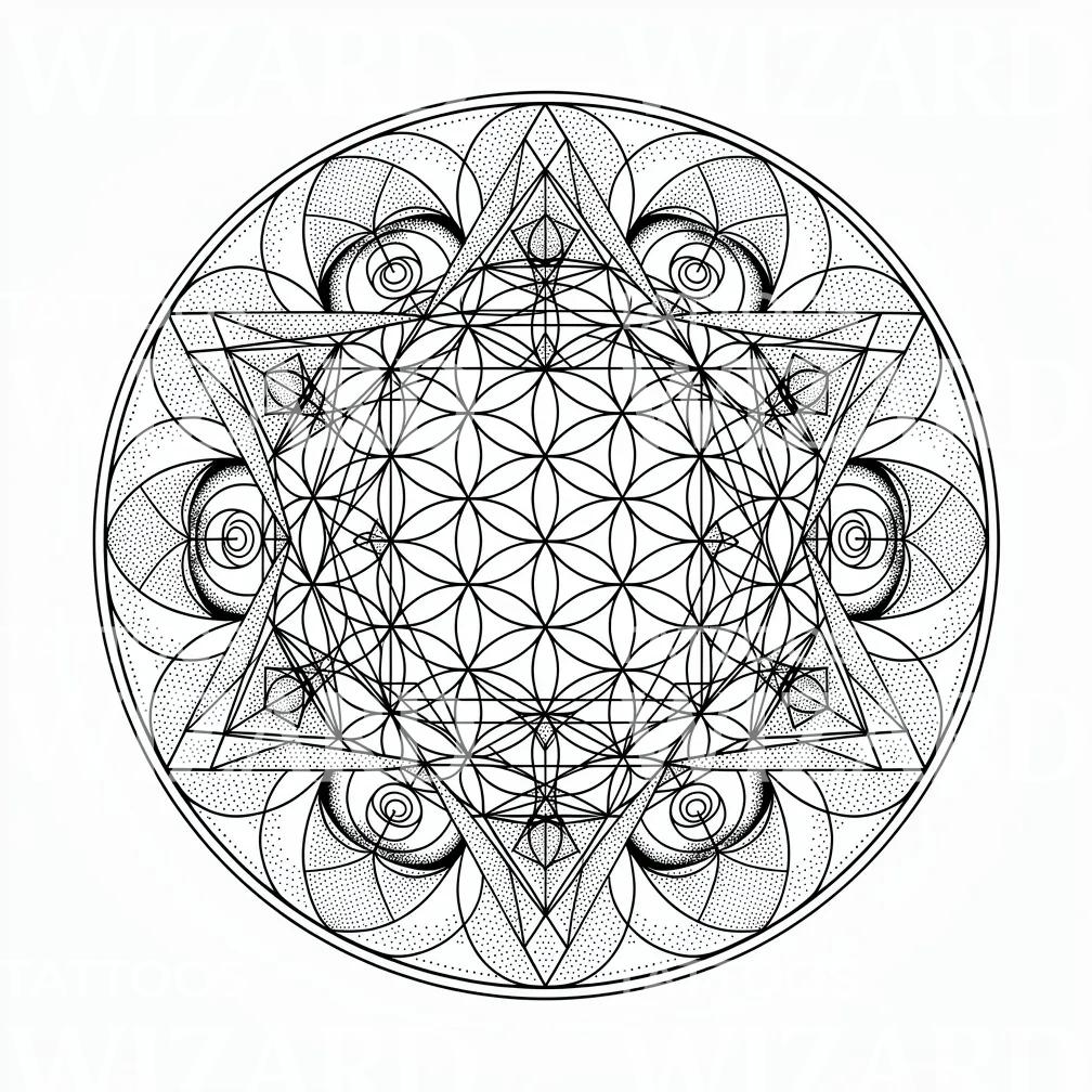 Sacred Geometry Mandala Tattoo Design