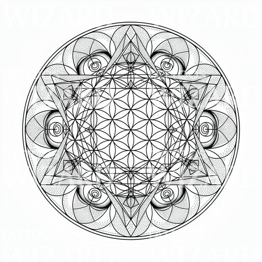 Sacred Geometry Mandala Tattoo Design