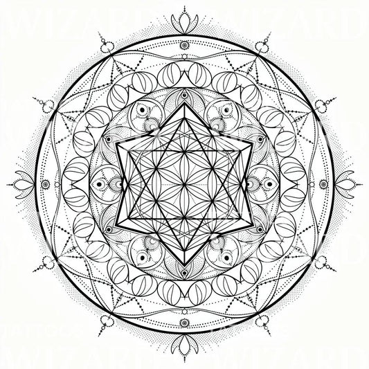 Hellig Geometri Mandala Tatoveringsdesign