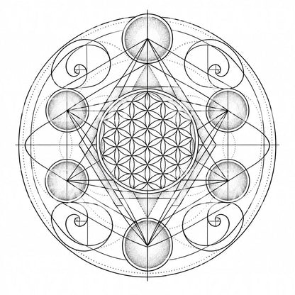Mandala-tatovering med hellig geometri