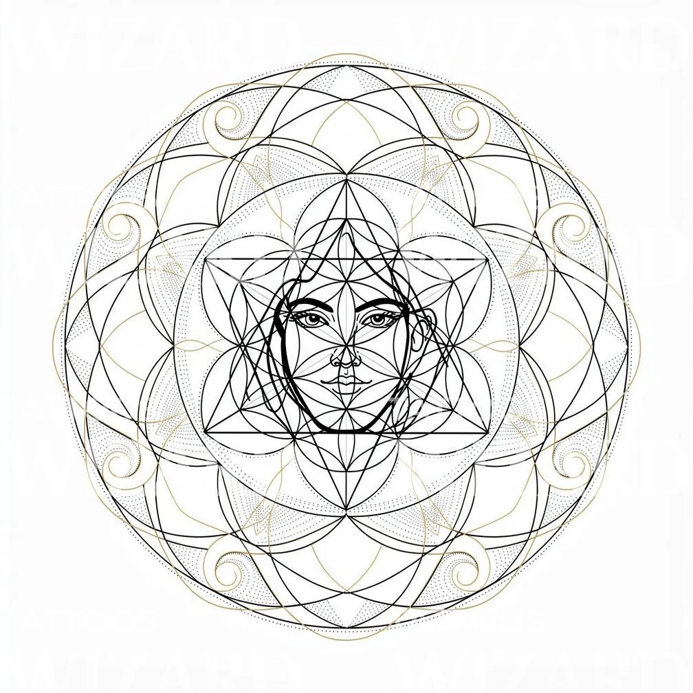 Sacred Geometry Muse Tattoo Design