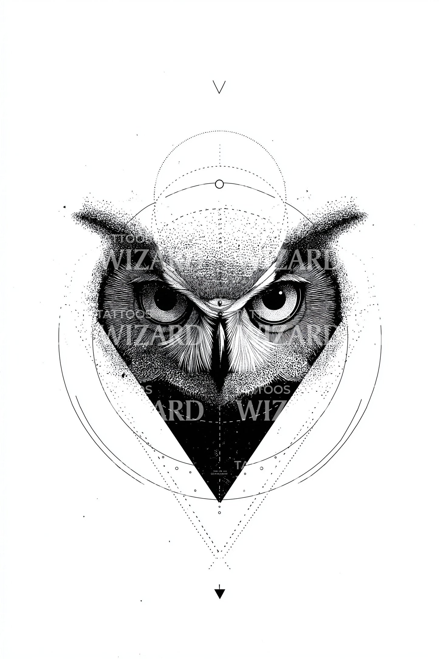 Sacred Geometry Owl Tattoo Design