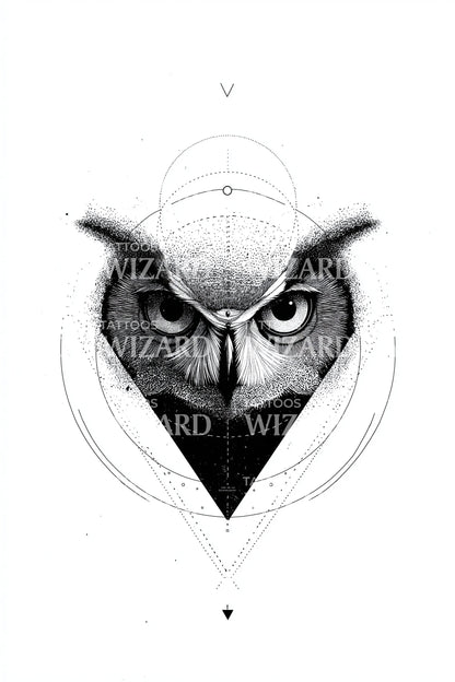 Sacred Geometry Owl Tattoo Design