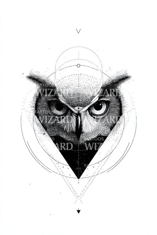 Sacred Geometry Owl Tattoo Design