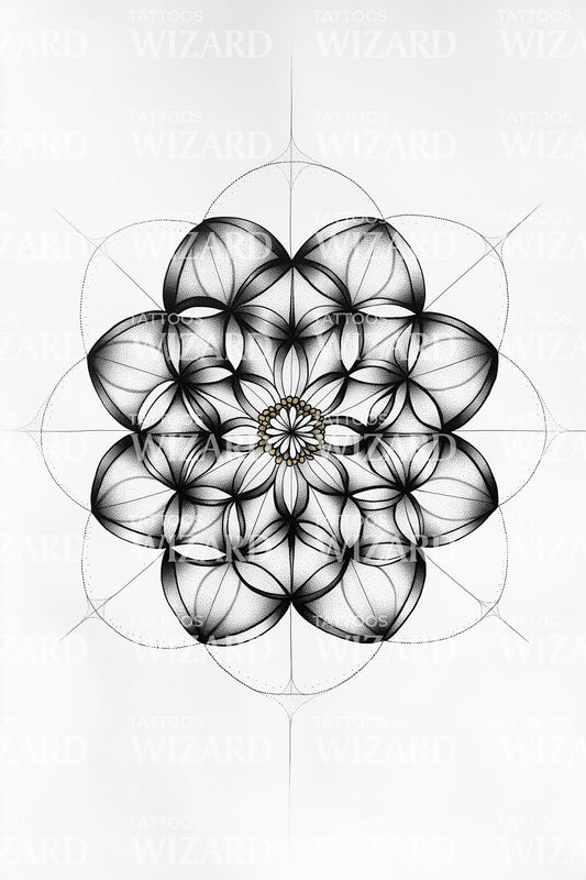 Design de Tatuagem Roseta de Geometria Sagrada