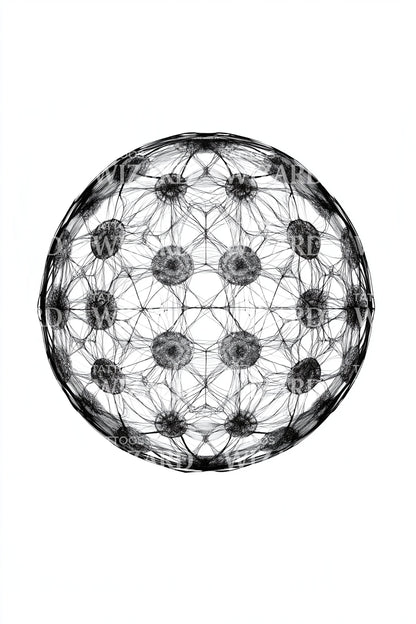 Sacred Geometry Spore Sphere Tattoo Design