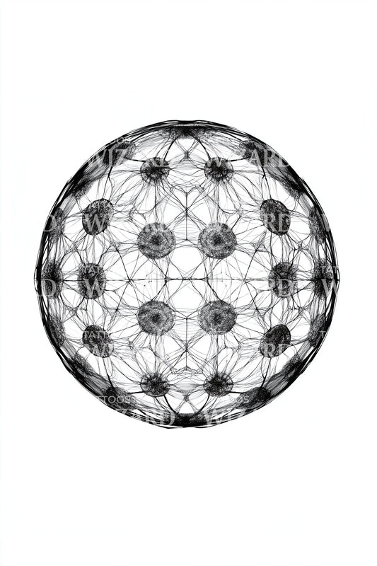 Sacred Geometry Spore Sphere Tattoo Design