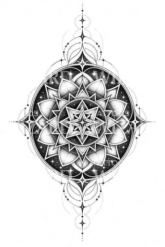 Sacred Geometry Star Mandala Tattoo Design