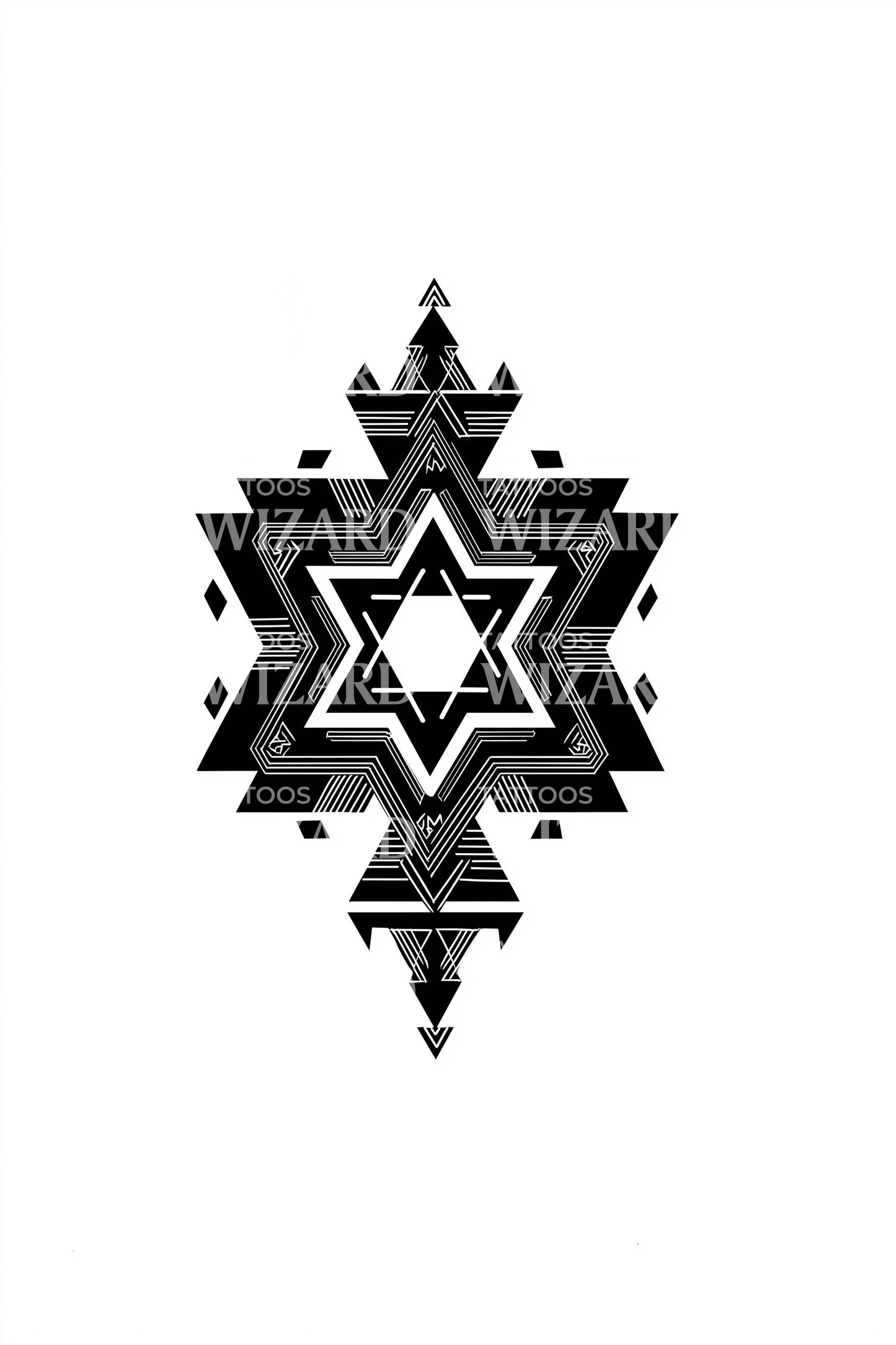 Desenho de Tatuagem de Estrela de Geometria Sagrada