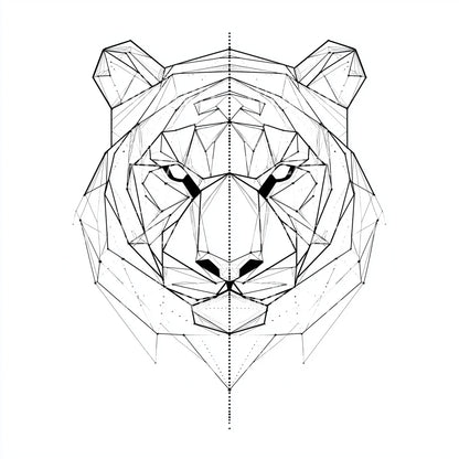 Sacred Geometry Tiger Tattoo Design