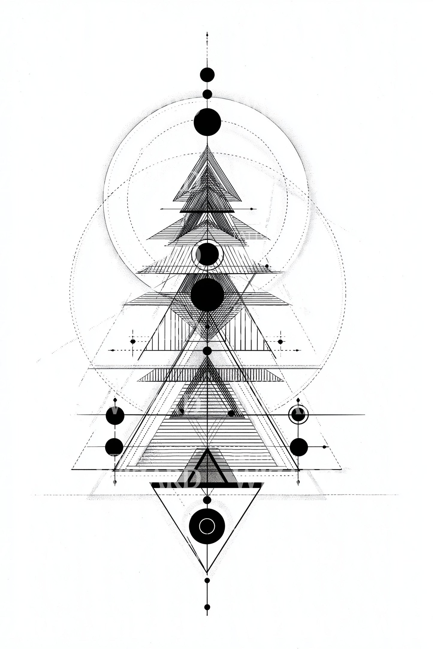 Sacred Geometry Tree Tattoo Idea