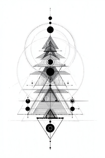 Sacred Geometry Tree Tattoo Idea