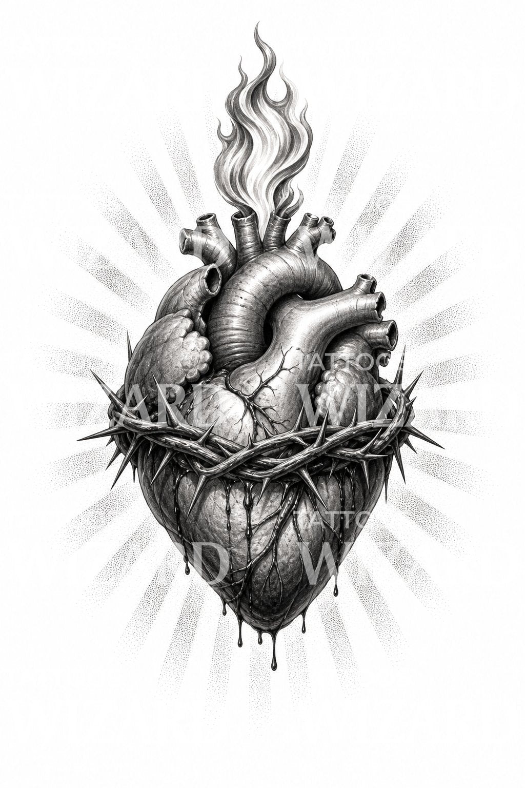Sacred Heart Tattoo Design