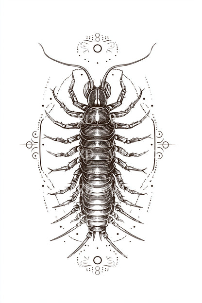 Sacred Isopod Geometry Tattoo Illustration