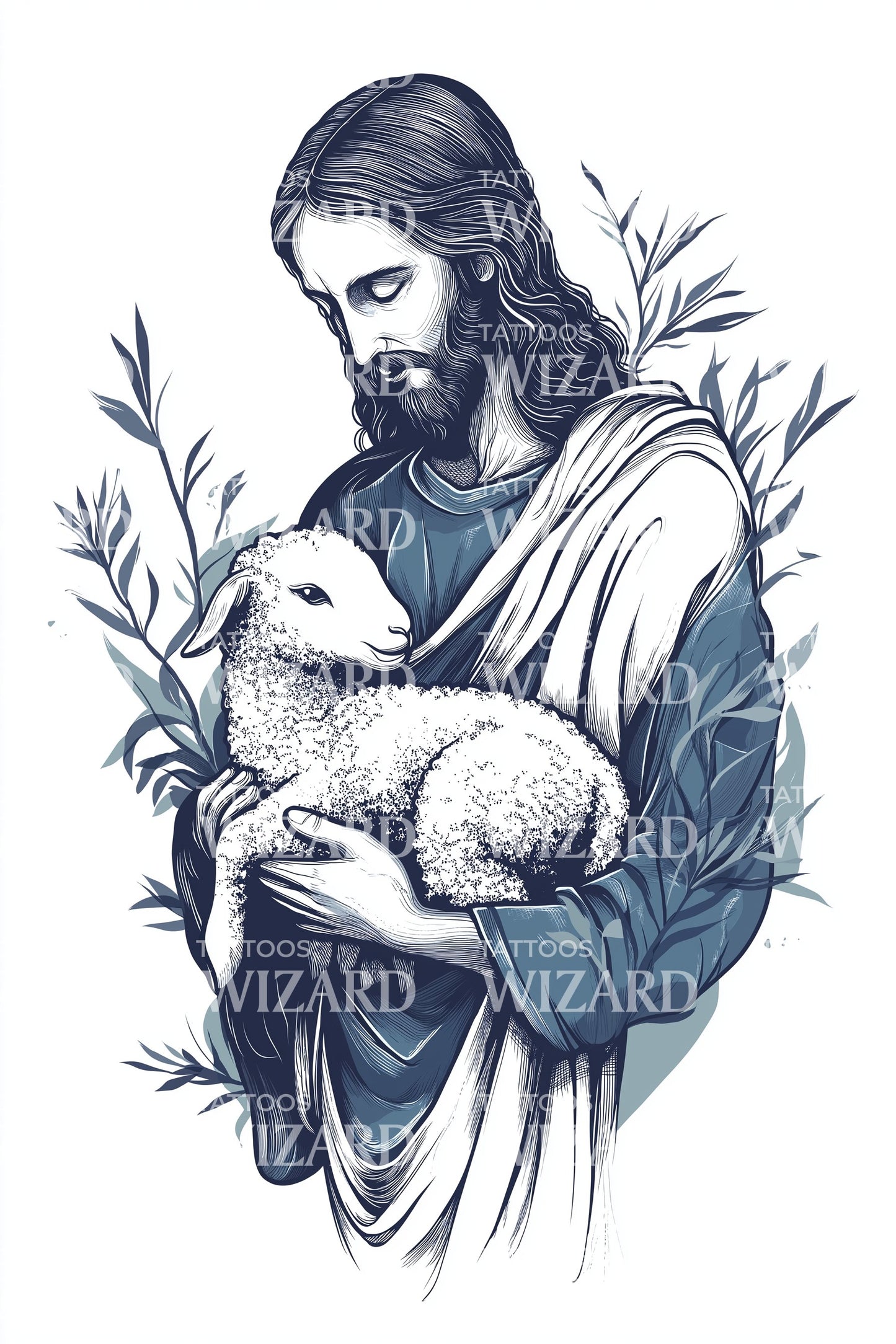 Sacred Lamb Blessing Tattoo Design