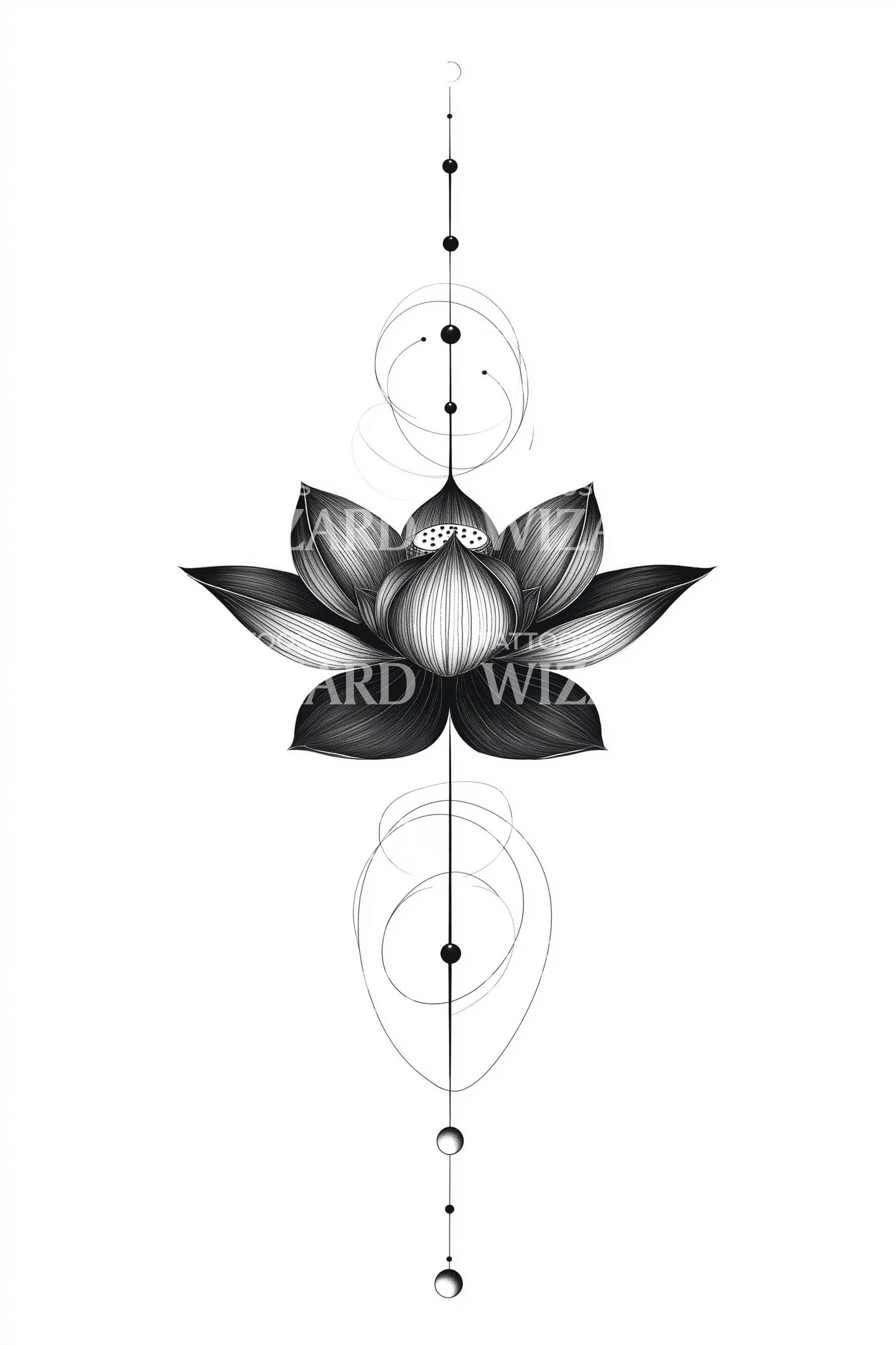 Diseño de tatuaje de geometría de loto sagrado