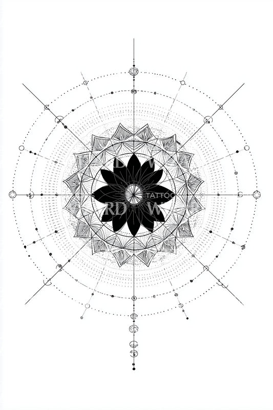 Sacred Lotus Shrine Tattoo Design