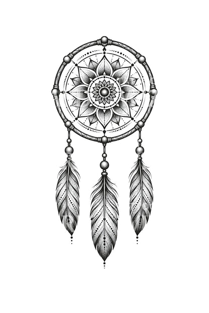 Idea de tatuaje sagrado de atrapasueños y mandala