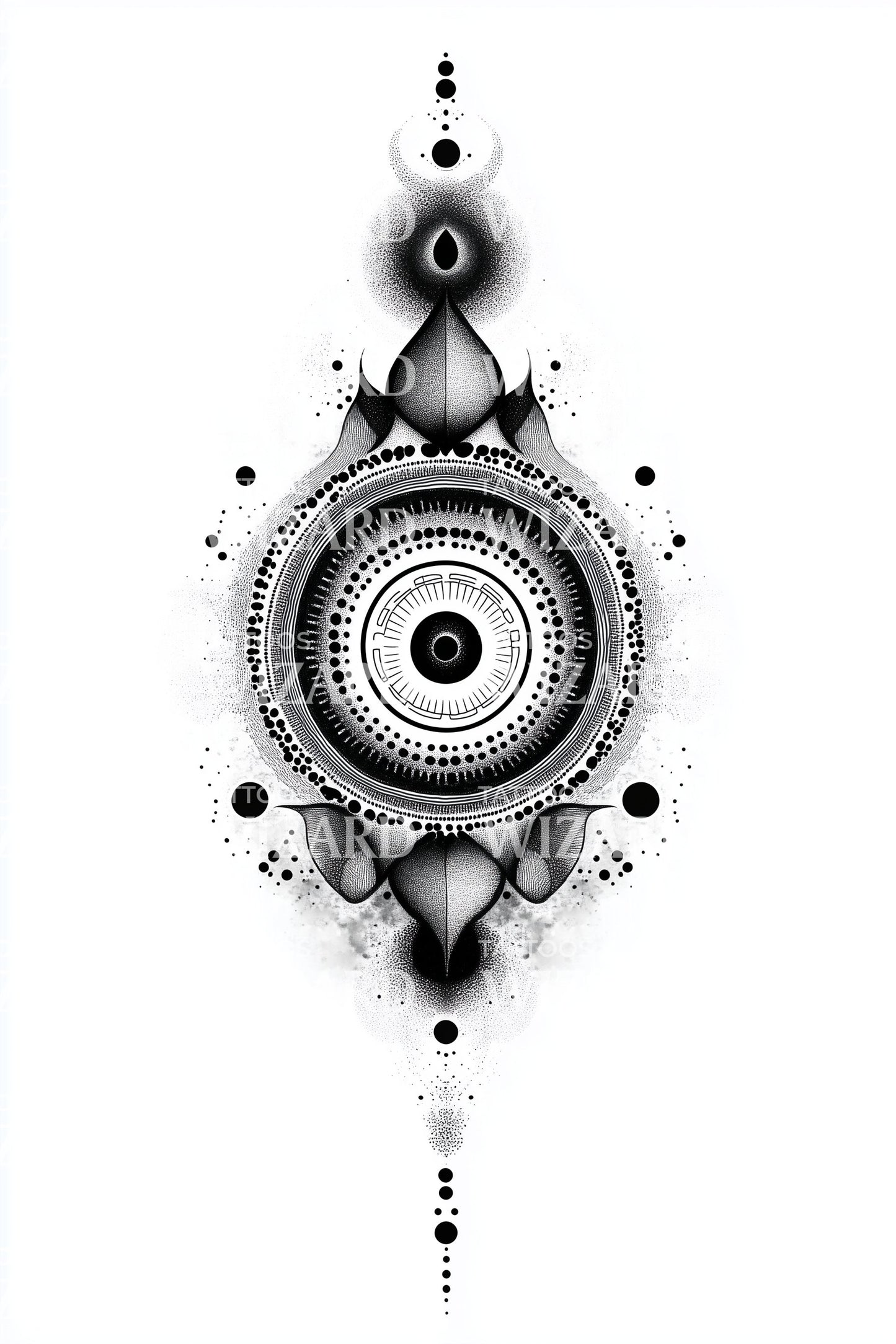 Heilige Bol Mandala Tatoeage Illustratie