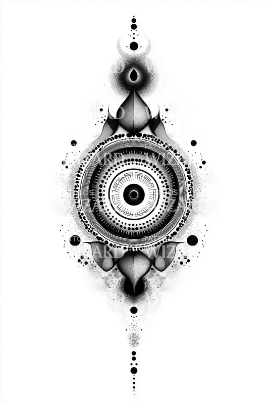Sacred Orb Mandala Tattoo Illustration