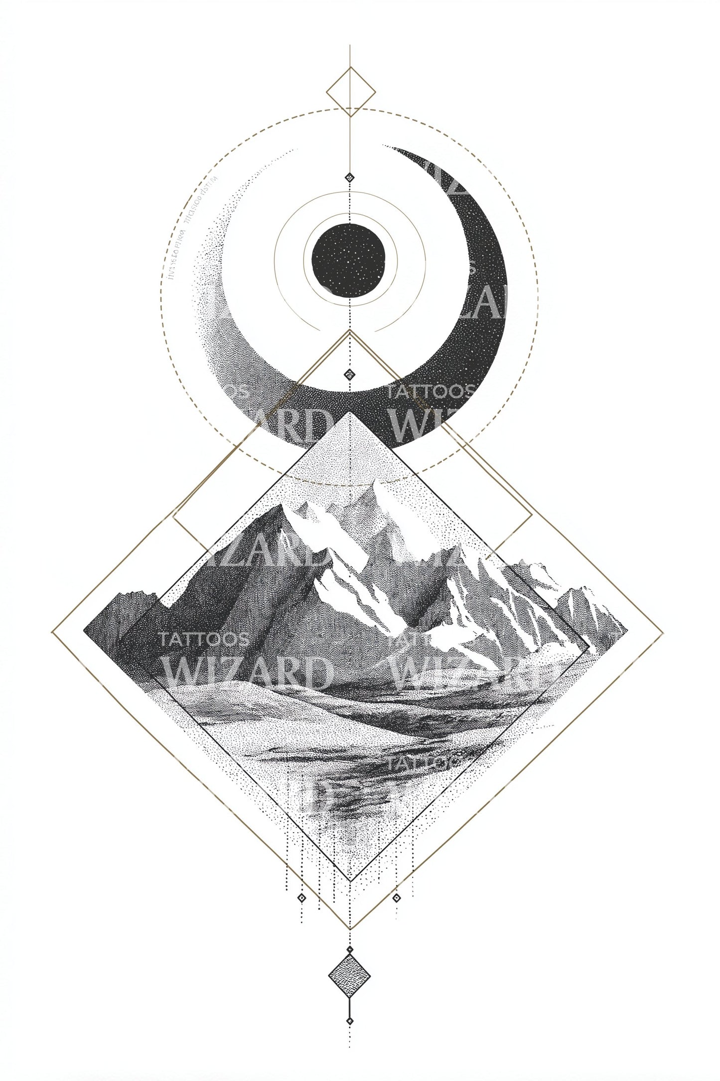 Sacred Peak Compass Tattoo Design