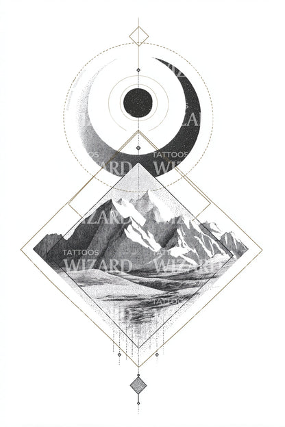 Sacred Peak Compass Tattoo Design