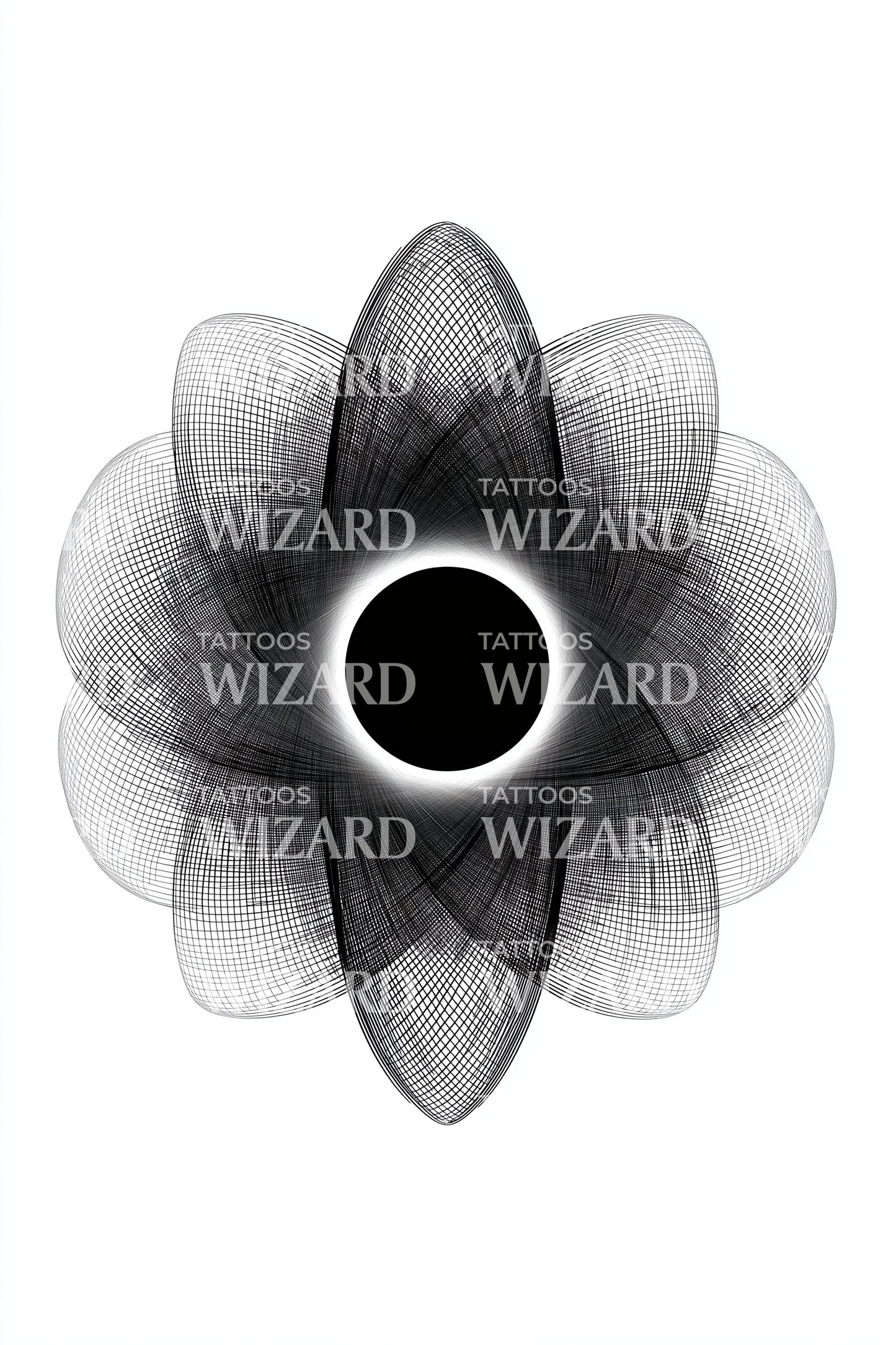 Sacred Petal Spirograph Tattoo Design