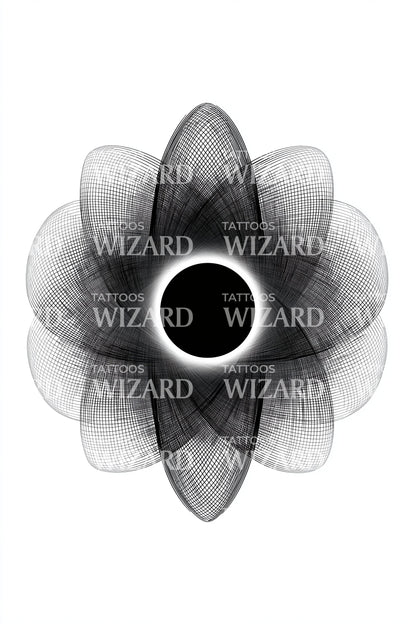 Sacred Petal Spirograph Tattoo Design