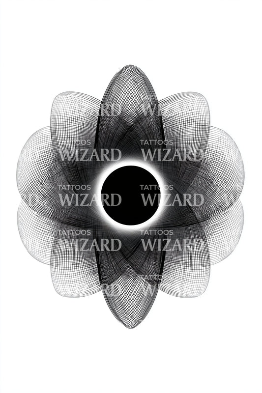 Sacred Petal Spirograph Tattoo Design