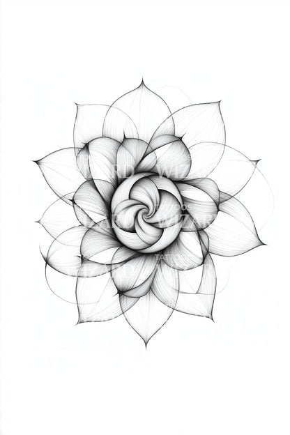 Motif de tatouage rosace sacrée