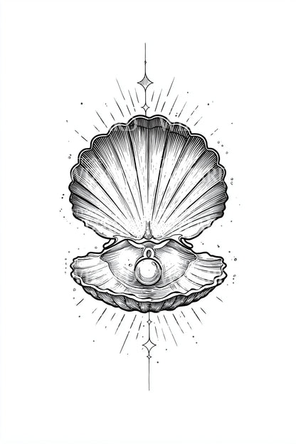 Sacred Scallop Mandala Tattoo Design