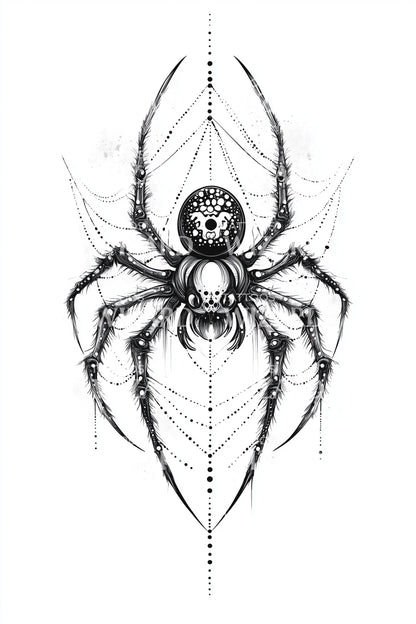Sacred Spider Sigil Tattoo Design