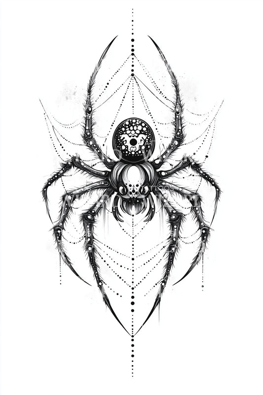 Sacred Spider Sigil Tattoo Design
