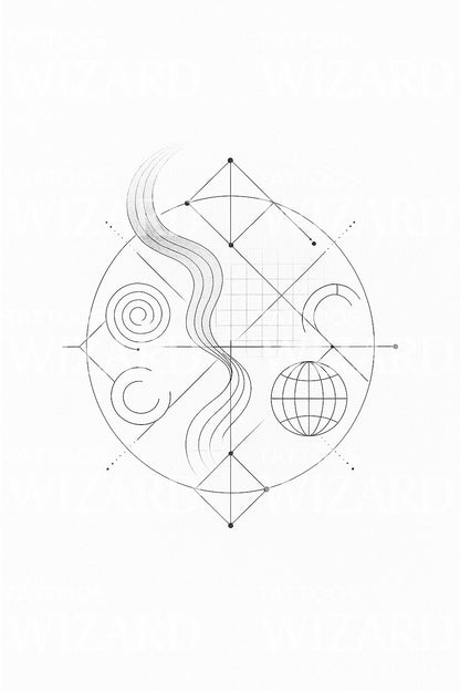 Sacred Spiral Geometry Tattoo Design