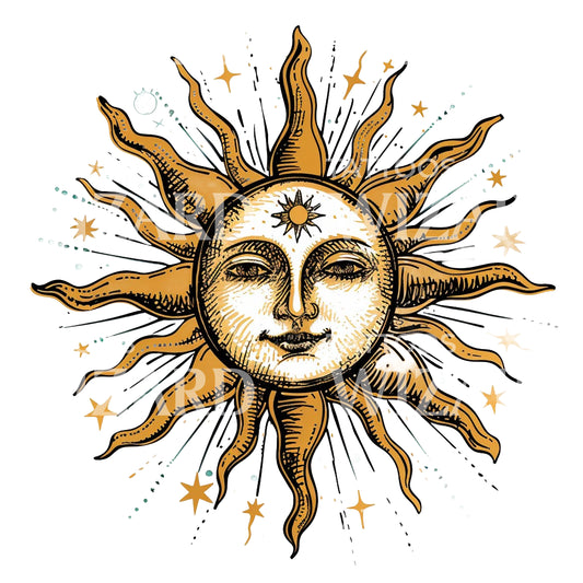 Sacred Sun Tattoo Idea