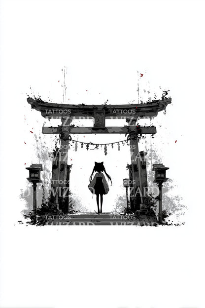 Sacred Torii Passage Tattoo Idea