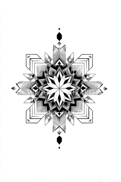 Sacred Winter Mandala Tattoo Design