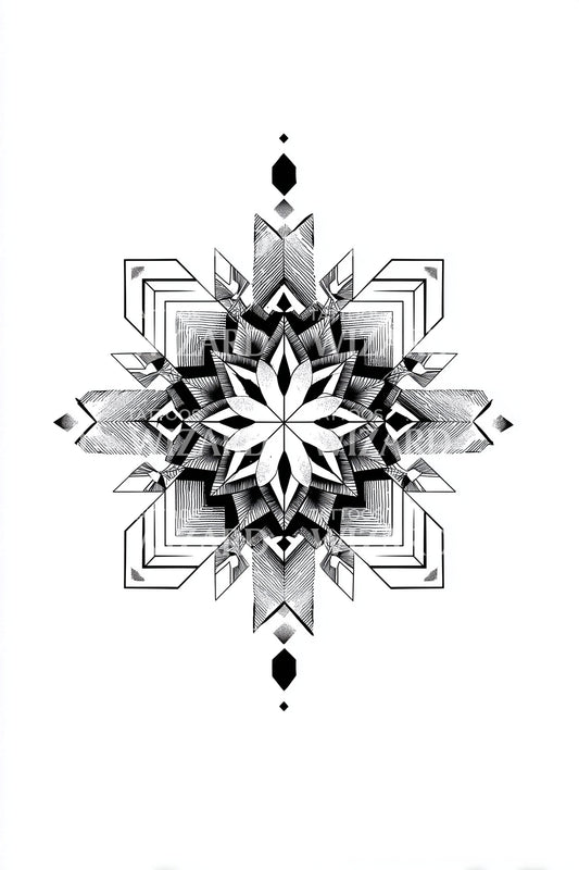 Sacred Winter Mandala Tattoo Design