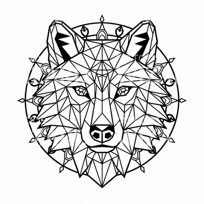 Idea de tatuaje mandala de lobo sagrada