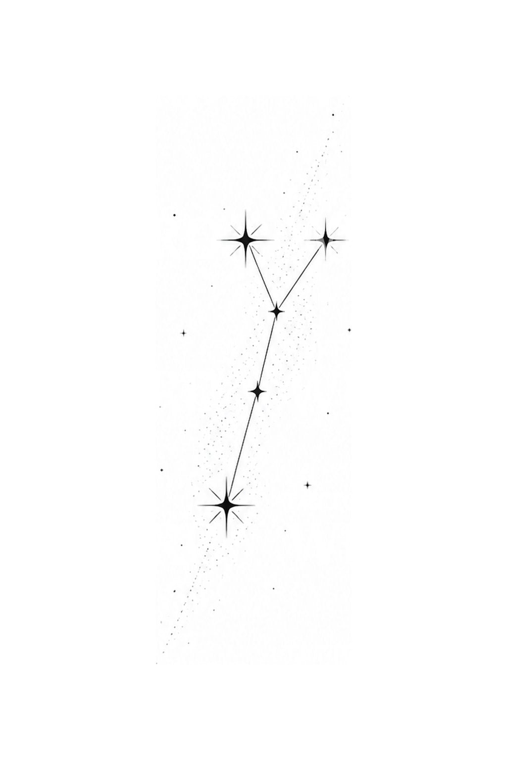Design de tatuagem seta da constelação Sagitta