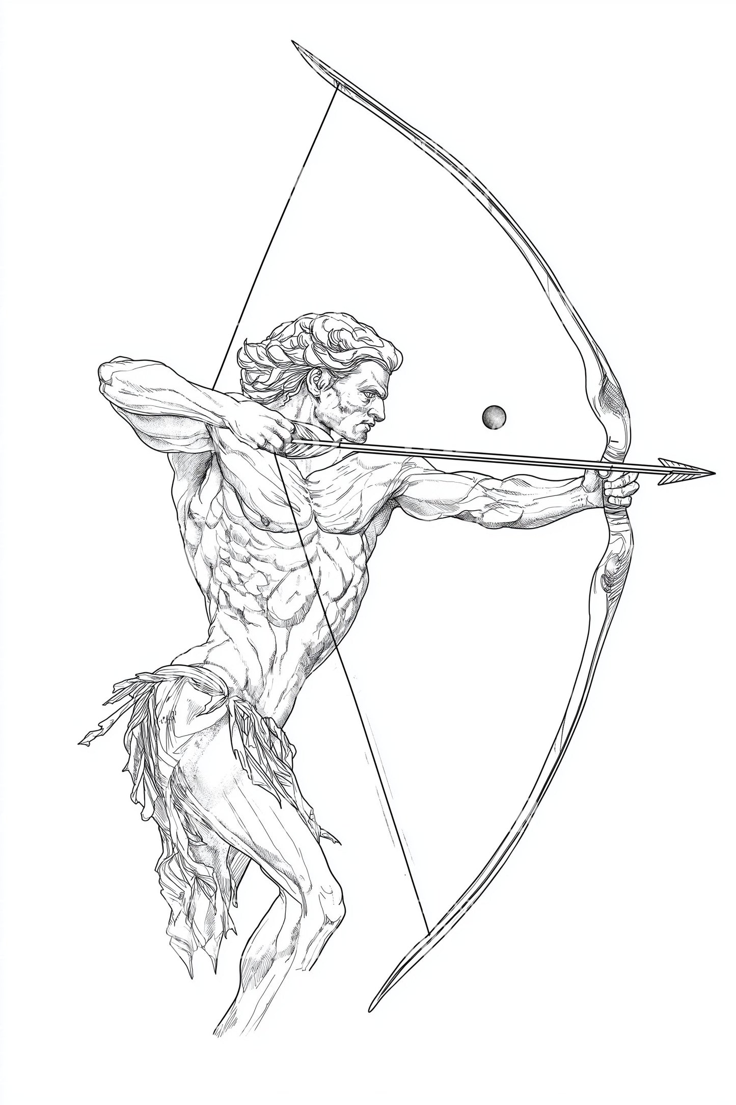 Sagittarius Archer Sketch Tattoo Design