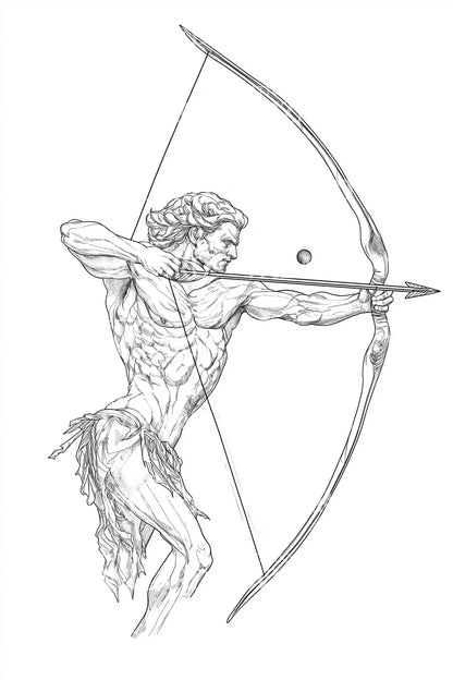 Sagittarius Archer Sketch Tattoo Design