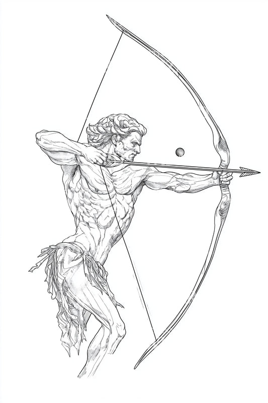 Sagittarius Archer Sketch Tattoo Design