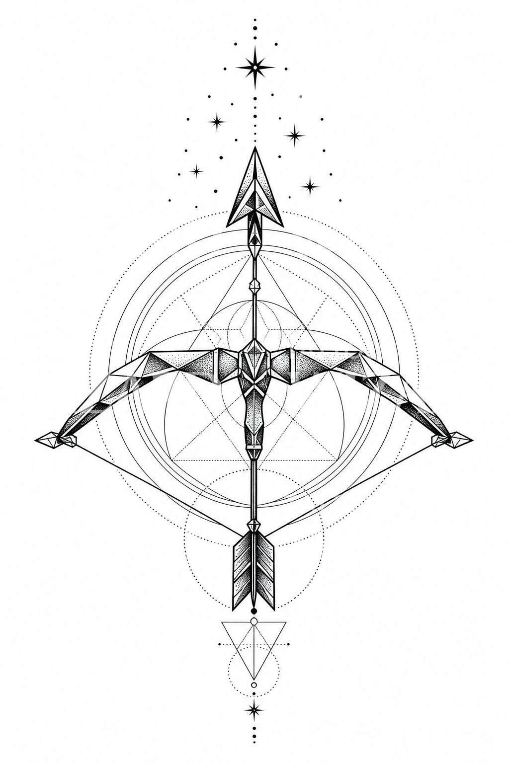 Sagittarius Archer Zodiac Tattoo Design