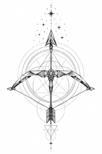 Sagittarius Archer Zodiac Tattoo Design