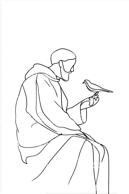 Saint Francis Birdline Tattoo Design