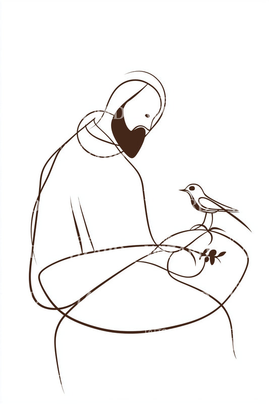 Saint Francis Linework Tattoo Design
