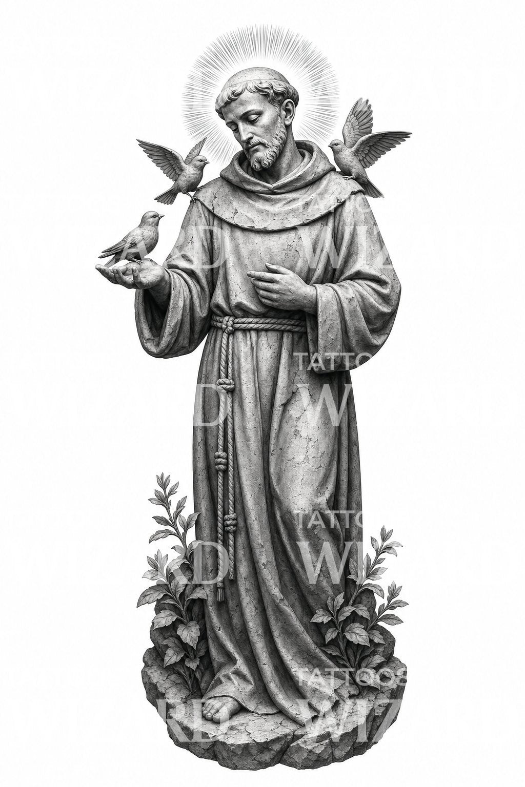 Tetovací motiv svatého Františka z Assisi
